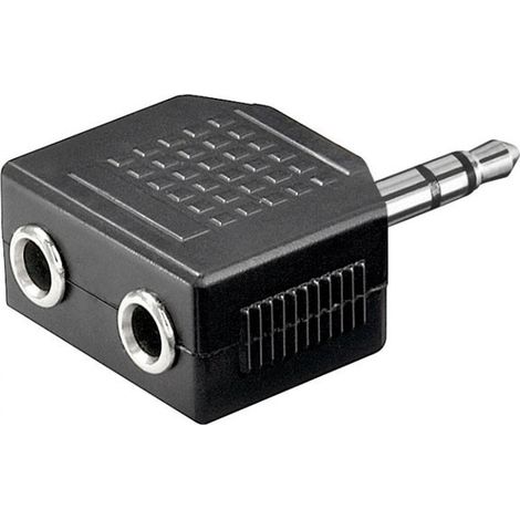 Adaptateur audio - GOOBAY - Jack 3.5mm - 2 femelles vers 1 mâle - Noir - Stéréo