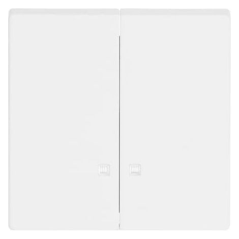 Busch-Jaeger Plaque à bascule avec petite calotte transparente pour interrupteur/bouton-poussoir, 2 compartiments blanc studio mat - plateforme 63 (1785 K-884), 2CKA001751A3134