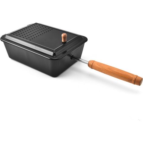 Popcorn Pop-corn en acier au carbone avec longue poignée en bois pour le camping et les foyers de jardin Marmite à popcorn créative — Ustensile de cuisine en fonte pour popcorn fait maison (1/5)