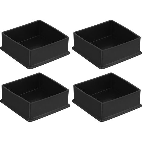 CCYKXA 4Pcs Square PVC Chair Leg Caps, 80mm x 80mm OD, Black, Furniture Leg Protectors for Table, Chair Leg Caps, Floor Protectors for Patio Table (1/5)