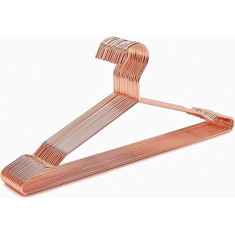 Kleiderbügel aus Metall – Set zur Kleideraufhängung – Kleiderschrank-Organizer – platzsparendes Design – 10er-Pack, 43 cm – bronzefarben (1/5)