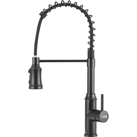 New Kitchen Swivel Pulldown Faucet, Black (1/4)