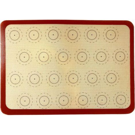 Silikon Backmatte Ausrollmatte Antihaft Knetmatte Macaron Matte Zuckerdekorationsmatte Fondantmatte für Macarons, Backbleche, Pizza, Toaster, Kuc (1/5)