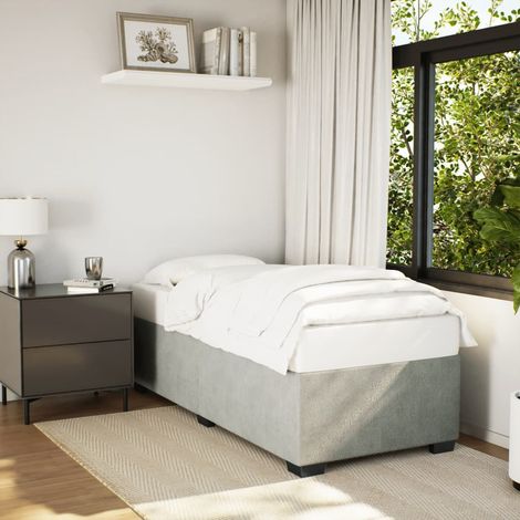 Estructura de cama sin colchón terciopelo gris claro 100x200 cm vidaXL (1/5)