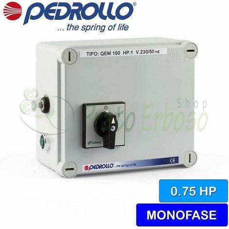 QEM / 3-075 - Cuadro eléctrico para electrobomba monofásica 0,75 HP