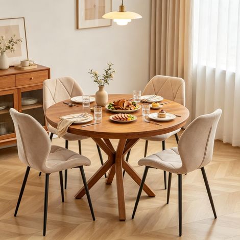 Chaise multifonctionnelle élégante avec rembourrage moelleux, chaise polyvalente, chaise de cuisine, chaise de coiffeuse (uniquement avec 4 chaises) (1/5)
