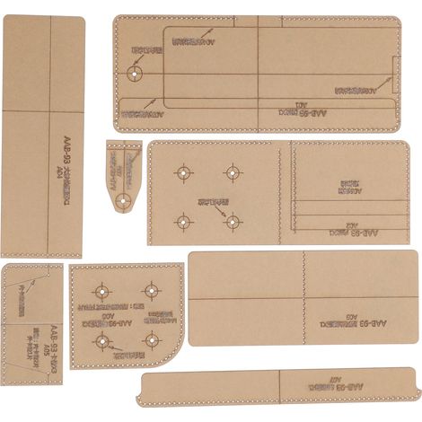 Acrylic Wallet Pattern Template Handmade DIY Leather Mould Tools with Accuracy Cutting Distance (1/5)