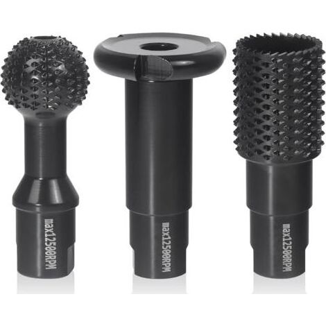 Fraise à Bois - Disques Meuleuse Sculpture Bois, Set de 3 Burrs Rotatifs, Gouge et Ciseaux à Bois pour Meuleuses 115/125mm - Outils de Coupe,Menuiserie Outillage (1/5)