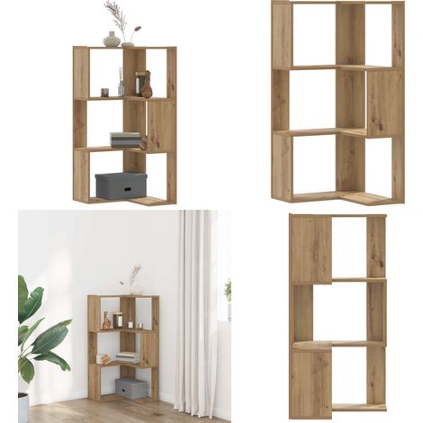 Eck-Bücherregal 3 Böden Artisan-Eiche 50x50x102cm Holzwerkstoff - Bücherregal - Holzregal (1/5)