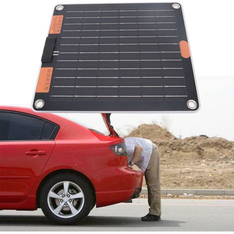 20-W-Ultraleichtes, doppelseitiges, tragbares Solarpanel mit zwei USB-C-Ausgängen (5 V, 2 A) für Reisen und Camping (1/5)