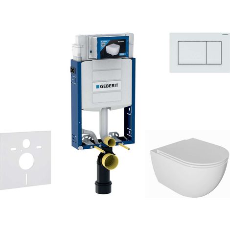 Geberit Kombifix - Set Vorwandelement, WC Oudee mit Softclose-Sitz und Sigma30-Betätigungsplatte, weiß/weiß matt SANI15CA3124 (1/5)