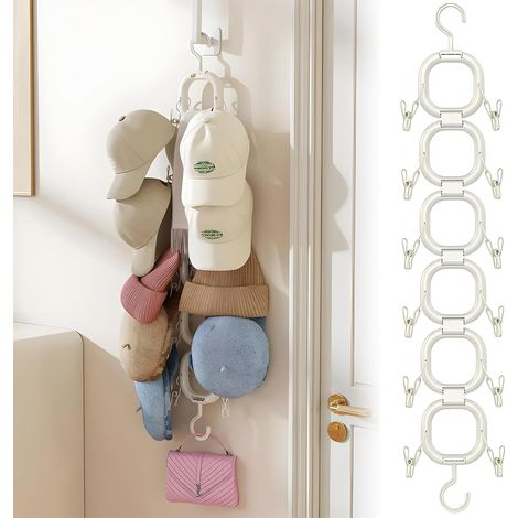 Soporte para gorras, perchero de pared giratorio de 360° para gorras de béisbol, gorros de punto, bufandas, corbatas y bolsos. (1/5)