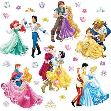 Minis Stickers Princesses au Bal Disney - 30 CM x 30 CM (1/5)