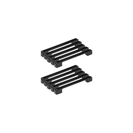 10 tiradores negros para armarios de cocina, tiradores para muebles con una separación entre orificios de 192 mm, tiradores modernos cuadrados para puertas de armarios, cajones, armarios, gabinetes y (1/4)