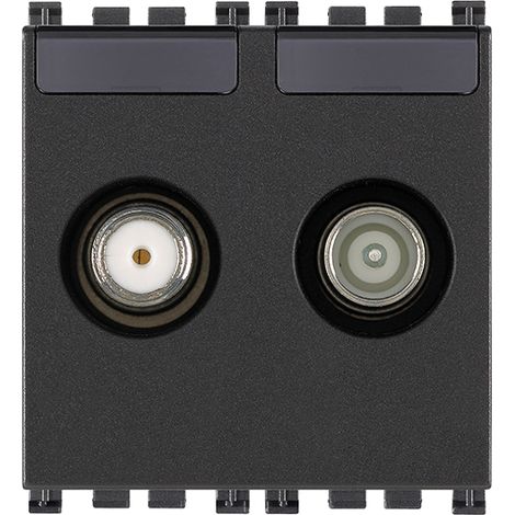 VIMAR - 19302.10 Presa TV-RD-SAT passante 2 uscite grigio