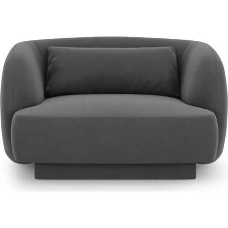 Fauteuil en velours gris (1/5)
