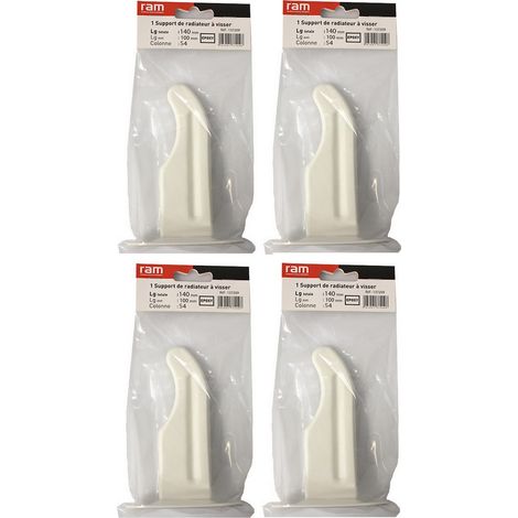 Lot de 4 supports à visser pour radiateur en fonte type traditionnel - longueur axe 100 mm - longueur totale 140 mm - Ram (1/4)