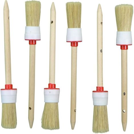 Set of 6 round brushes 93023 - Diameter: 30 mm - Size 6 - Light bristles