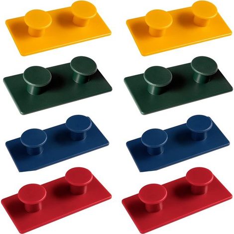 Juego de ganchos adhesivos - Gancho de pared - Artículo decorativo para colgar - Paquete de colores surtidos al azar - 8 piezas - Varios colores (1/5)