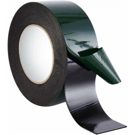 10 m x 50 mm Wasserdichtes doppelseitiges Schaumstoffband, Klebeband Schwammband, Schwarz (1/4)