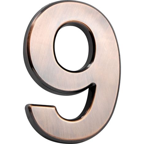 Nummer MagicHome "9", Hausnummer, mit Klebeband, bronze, beschreibend, 70x100 mm, ABS