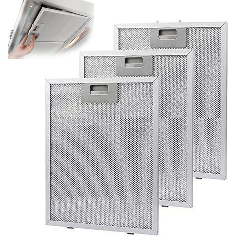 Filtre à graisse pour hotte aspirante – Lot de 3 filtres en aluminium lavables – 5 couches de filtration – Dimensions 320x260mm (1/5)