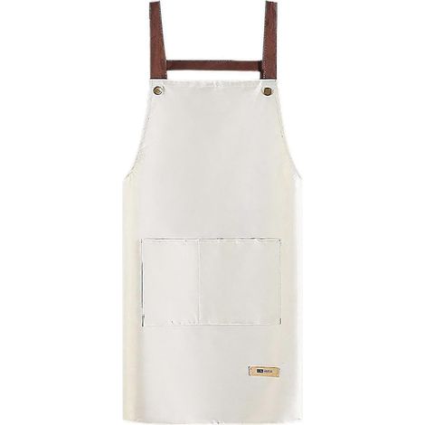 Tablier de cuisine respirant et imperméable en PVC, à bretelles réglables, pour adulte, idéal pour le nettoyage et la cuisine.-Grey