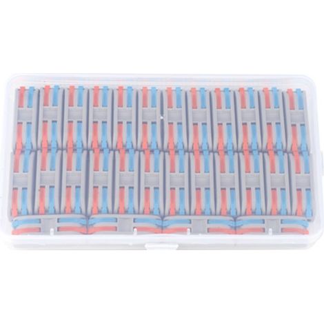 [NEVER USED] 28 Pcs 11 28 AWG PCT-2-2 Color Wire Connector Quick Terminal Block for Industrial Electrical Supplies,