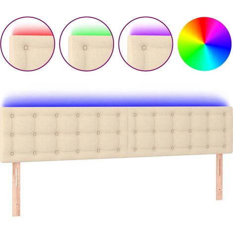 Maison Exclusive - Testiera a LED Crema 200x5x78/88 cm in Tessuto (1/5)