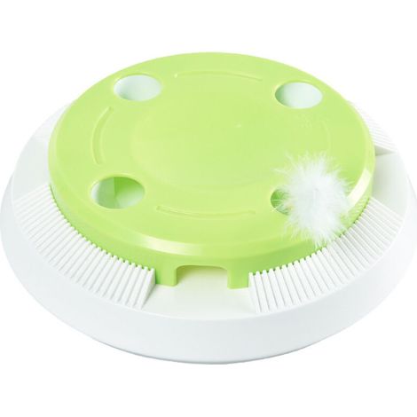 Automatisches Katzenspielzeug mit austauschbarer Feder, batteriebetrieben, interaktiv und unterhaltsam - Crezuo (1/4)