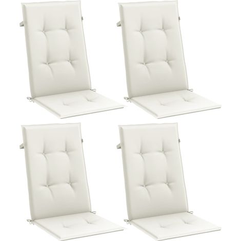 vidaXL Highback Chair Cushions 4 pcs Melange Cream 120x50x4 cm Fabric
