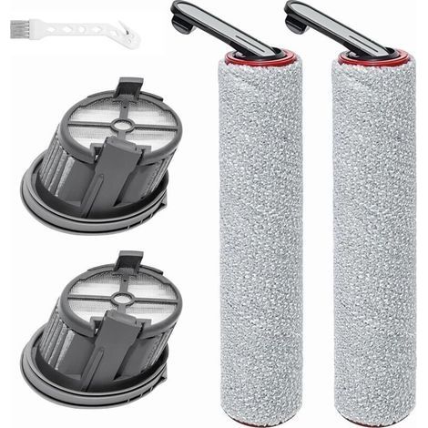 Brosse à rouleaux de pièces de rechange pour Dreame H14 AE accessoires l'aspirateur humide et sec, 2 Brosse rotative de rechange + 2 Filtre de rechange + 1 brosse d (1/4)