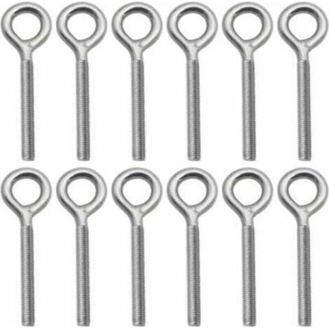 Lot de 12 Boulons- M5 à Oeil en 304 Acier Inoxydable Vis à Anneau Piton à Visser pour Balançoire Machine Extérieure (1/5)