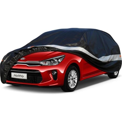 Autoabdeckung 10 Schichten Wasserdicht Atmungsaktiv für Kia Rio (1999-2023) Schwarz (1/5)
