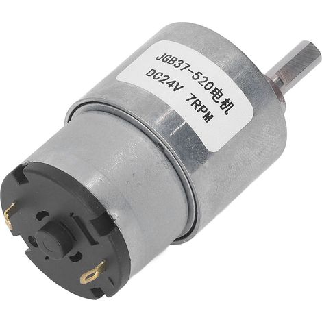 Gleichstrom-Getriebemotor, Messing/Aluminium, 7 U/min, hohes Drehmoment, geräuscharm, mit Hall-Encoder, 24 V DC (1/5)