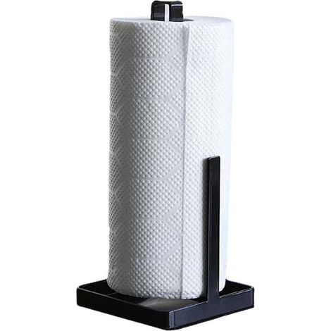 Porte-essuie-tout de cuisine, support de bureau Simple Home sans perforation, support vertical pour rouleau de papier toilette, 11 x 11 x 27 cm (1/5)