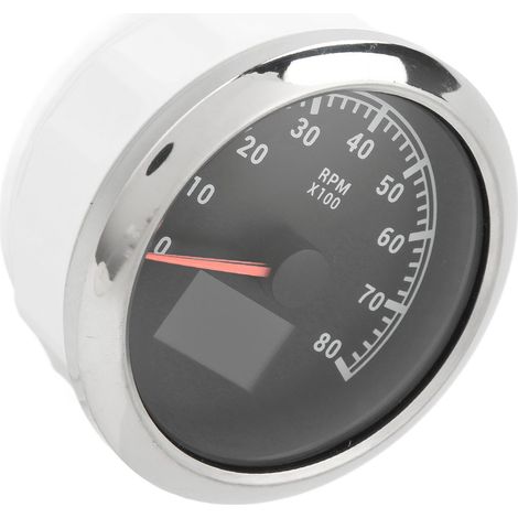 Compte-tours 3 en 1 85mm 8000 tr/min fond noir rétroéclairage rouge 9-32V DC pour voiture bateau camping-car (1/5)
