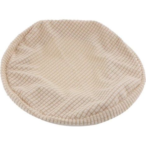 dehnbarer Hockerbezug für runde Sitze (30–38 cm), weicher Plüschstoff, fleckenabweisend, für Küche, Wohnzimmer und Bar (1/5)