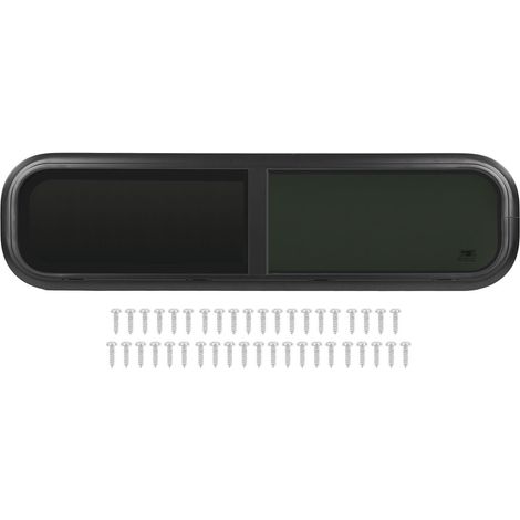 Fenêtre coulissante horizontale pour camping-car 40,6 x 13 pouces résistante aux UV avec moustiquaires amovibles pour caravane camping remorque noire Épaisseur de paroi applicable : 33 à 38 mm / 1,3 à (1/5)