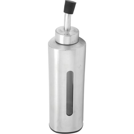 Bouteille distributrice d'huile d'olive, burette à vinaigre en acier inoxydable 304 avec bec verseur et fenêtre transparente, type 1, pour la cuisine domestique et les restaurants. (1/5)