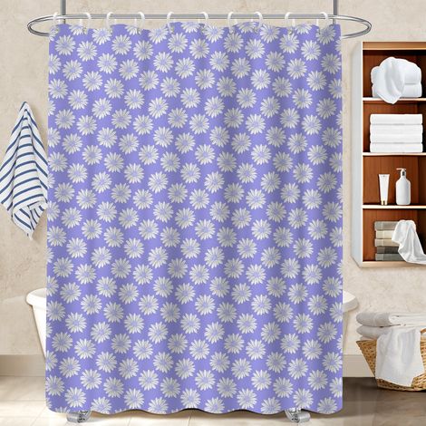 Ensemble rideau de douche polyester avec anneaux 180x180 robuste rideau étanche pour optimiser un petit espace (1/5)
