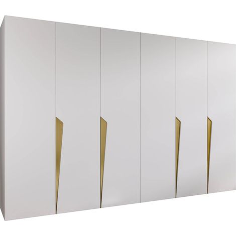 Armario Hartford 607, Blanco, 202x300x52cm, Puertas de armario: Con bisagras, Número de estantes: 0 (1/5)