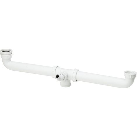 Raccord de vidange 792 en G1 1/2 x 160-570 mm, plastique blanc