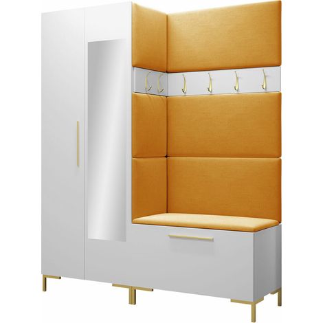 Meuble d'entrée Nomal IX, Manila 32, 196x158x46cm, Disponible, Stratifié, Tissu, Murale, À poser
