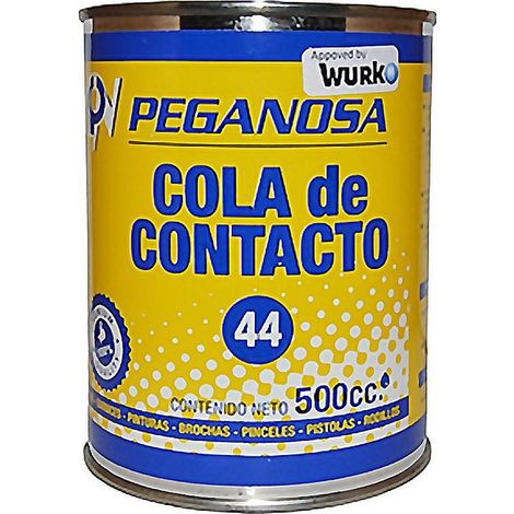 WURKO cola de contacto 500 ml 44 , Adhesivo de contacto de alta calidad,indicado para uniones fuertes y duraderasAdecuado para goma,madera y derivados,plásticos,tejidos,caucho, (1/2)