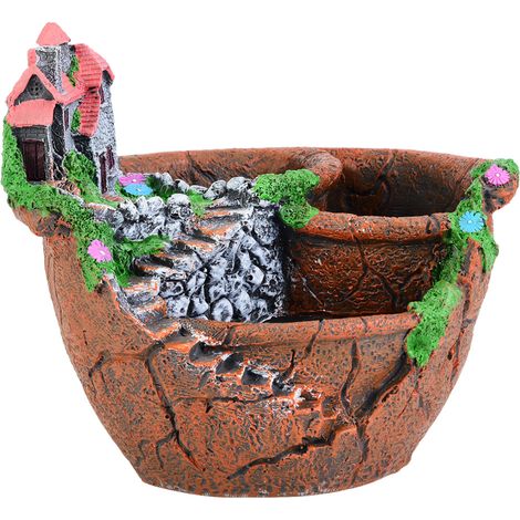 Pot De Fleurs En Résine Avec Trou De Drainage Pour Plantes Grasses Décoration Jardin Et Maison Lot De 1 (1/5)