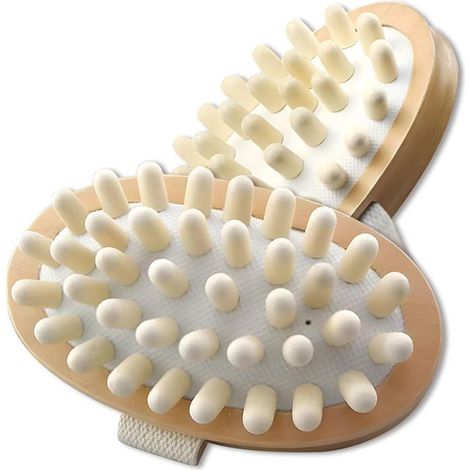 Ecleanfy - Ensemble de 2 masseurs anti-cellulite en bois naturel, avec sangles, conception à coussin d'air élastique et massage confortable.