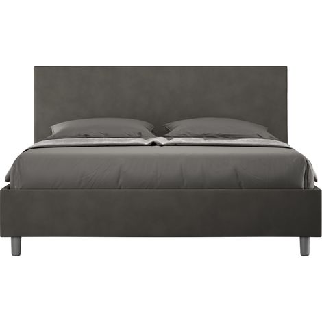 Letto contenitore da 160x190 in microfibra grigio Adele (1/5)