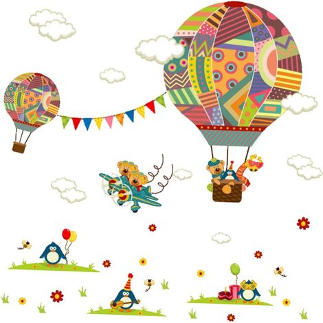 Autocollants montgolfières Totority stickers muraux (1/5)