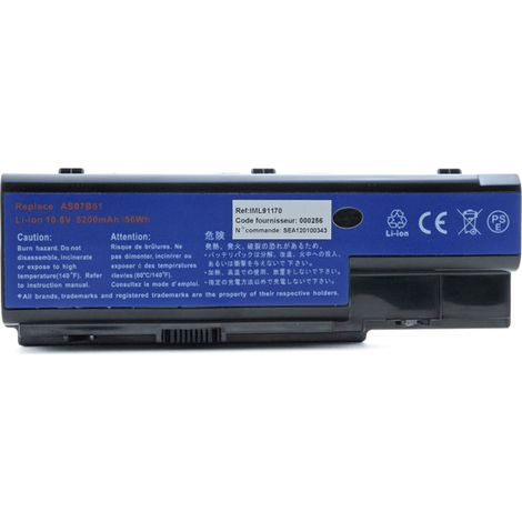 NX - Batterie ordinateur portable 10.8V 5200mAh - AS07B61AK.006BT.019BT.00603. (1/4)